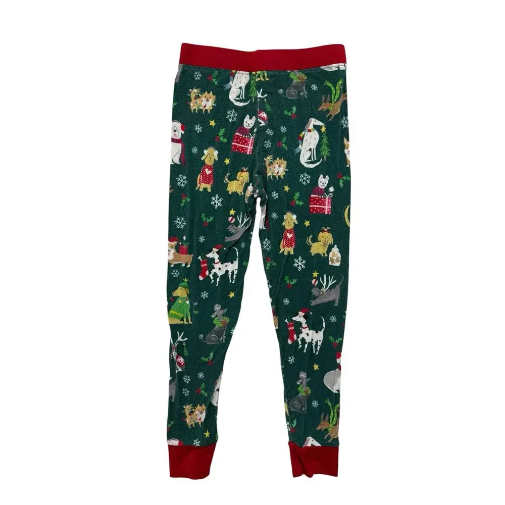 LITTLE SLEEPIES Holiday Hounds Bamboo Viscose Pajama Set 2T Christmas Dog Unisex